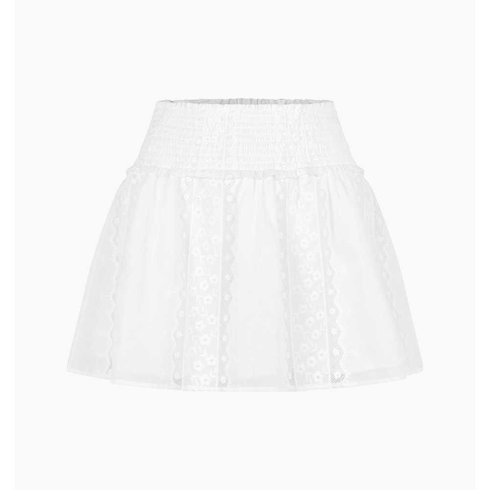 Hill House Home The Delphine Mini Nap Skirt - White Broderie Voile